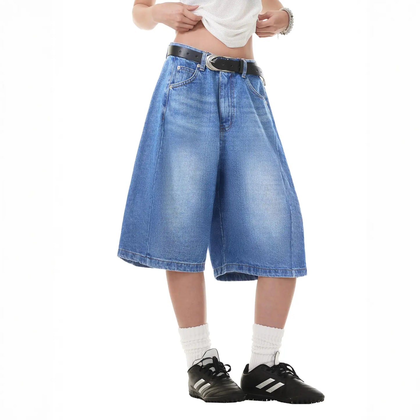 EMMIOL Jorts for Women Baggy Jeans Shorts Y2K Wide Leg Denim Shorts Grunge Streetwear Summer Vibes
