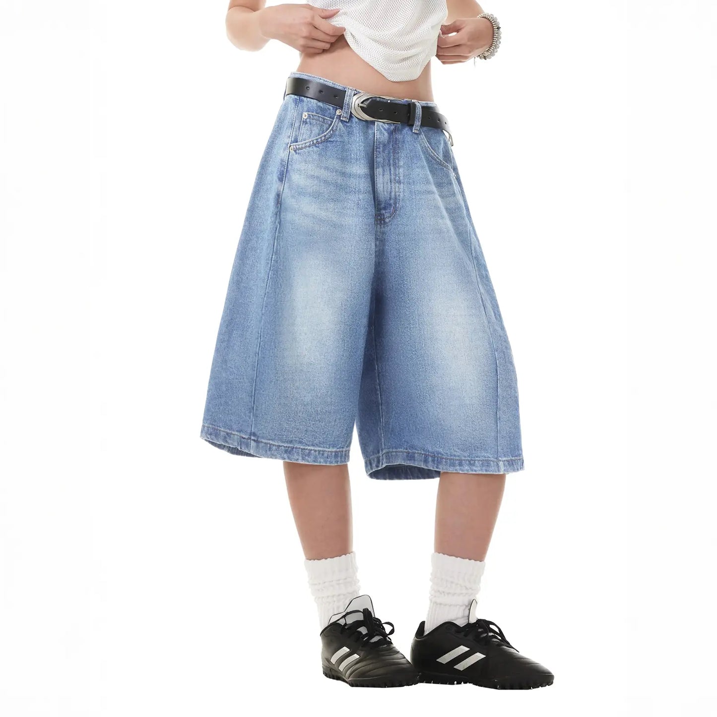 EMMIOL Jorts for Women Baggy Jeans Shorts Y2K Wide Leg Denim Shorts Grunge Streetwear Summer Vibes