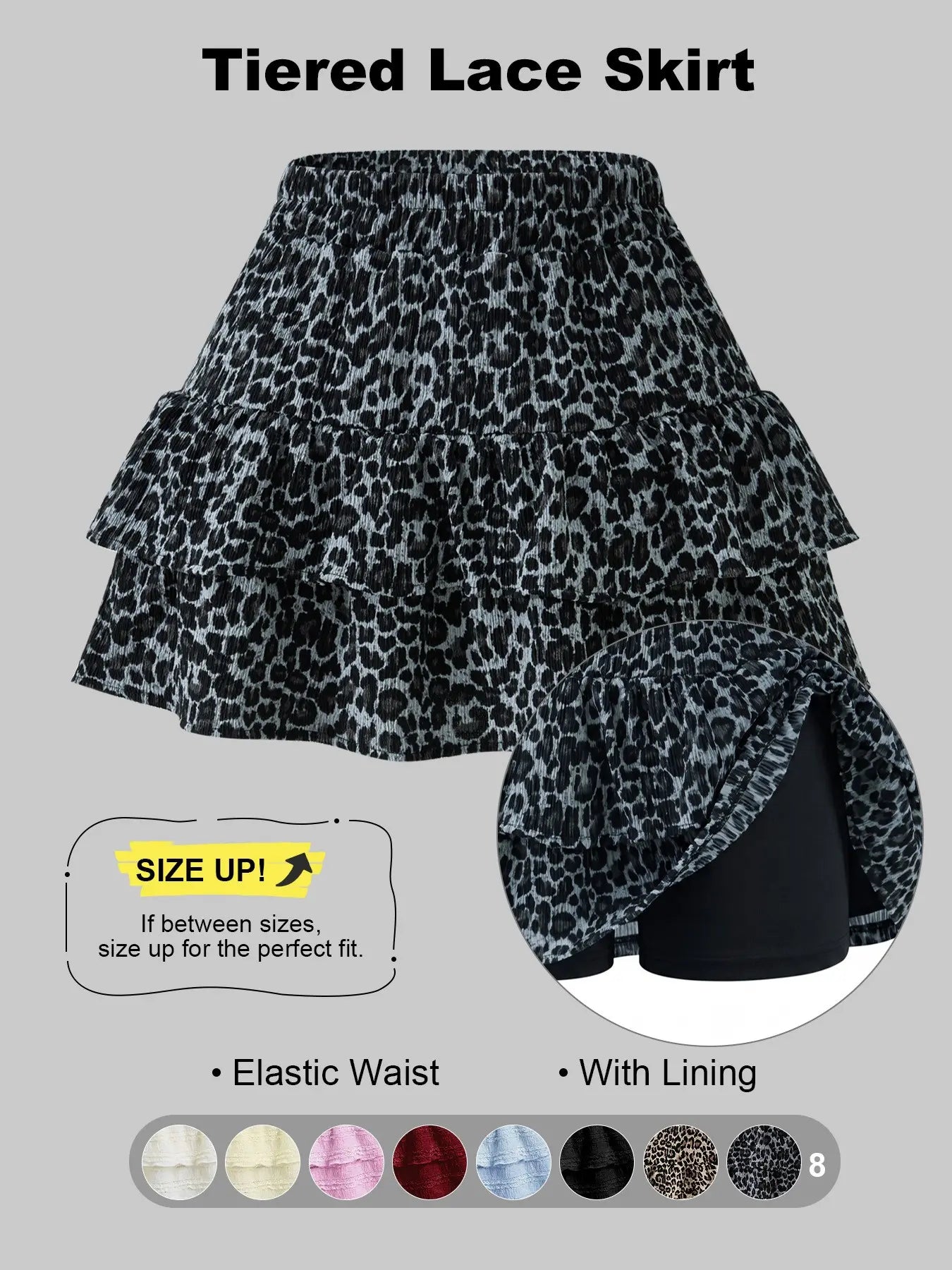 Women'S Pleated Ruffled Mini Skirt with Lace High Waist Woven Attached Leggings Gathered Double-Layer Flared Design Comfortable, Soft, Breathable Fabric Short Skirt Suitable for Outdoor Leisure Activities Daily Wear Back to School Fit