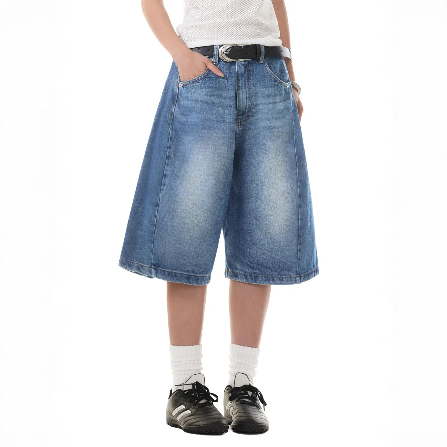 EMMIOL Jorts for Women Baggy Jeans Shorts Y2K Wide Leg Denim Shorts Grunge Streetwear Summer Vibes